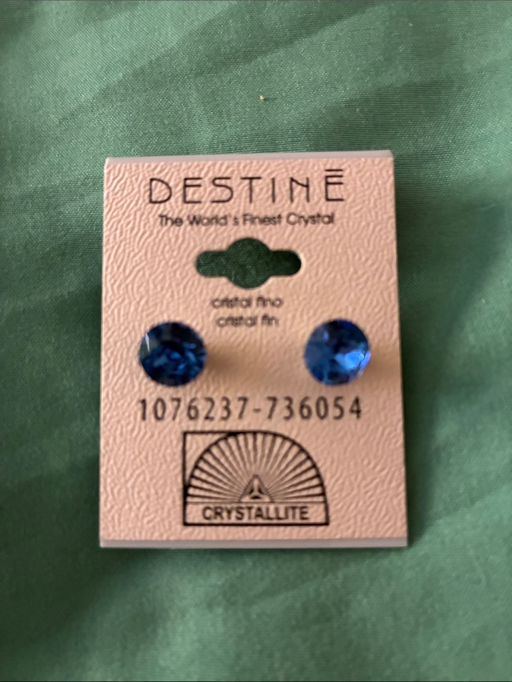 Sapphire Blue Crystal Stud Earrings